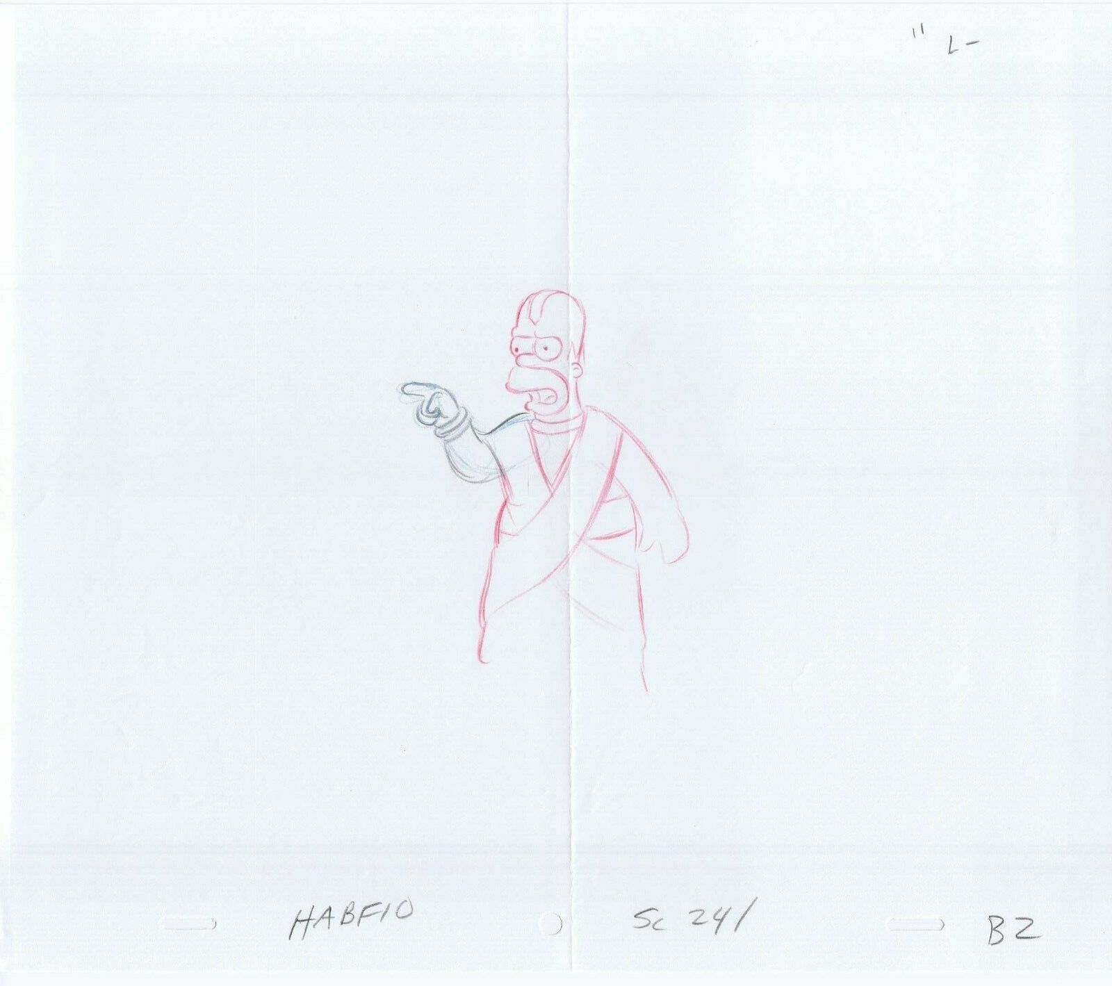 Simpsons Homer 2006 Original Art w/COA Animation Production Pencil HABF10 241 B2
