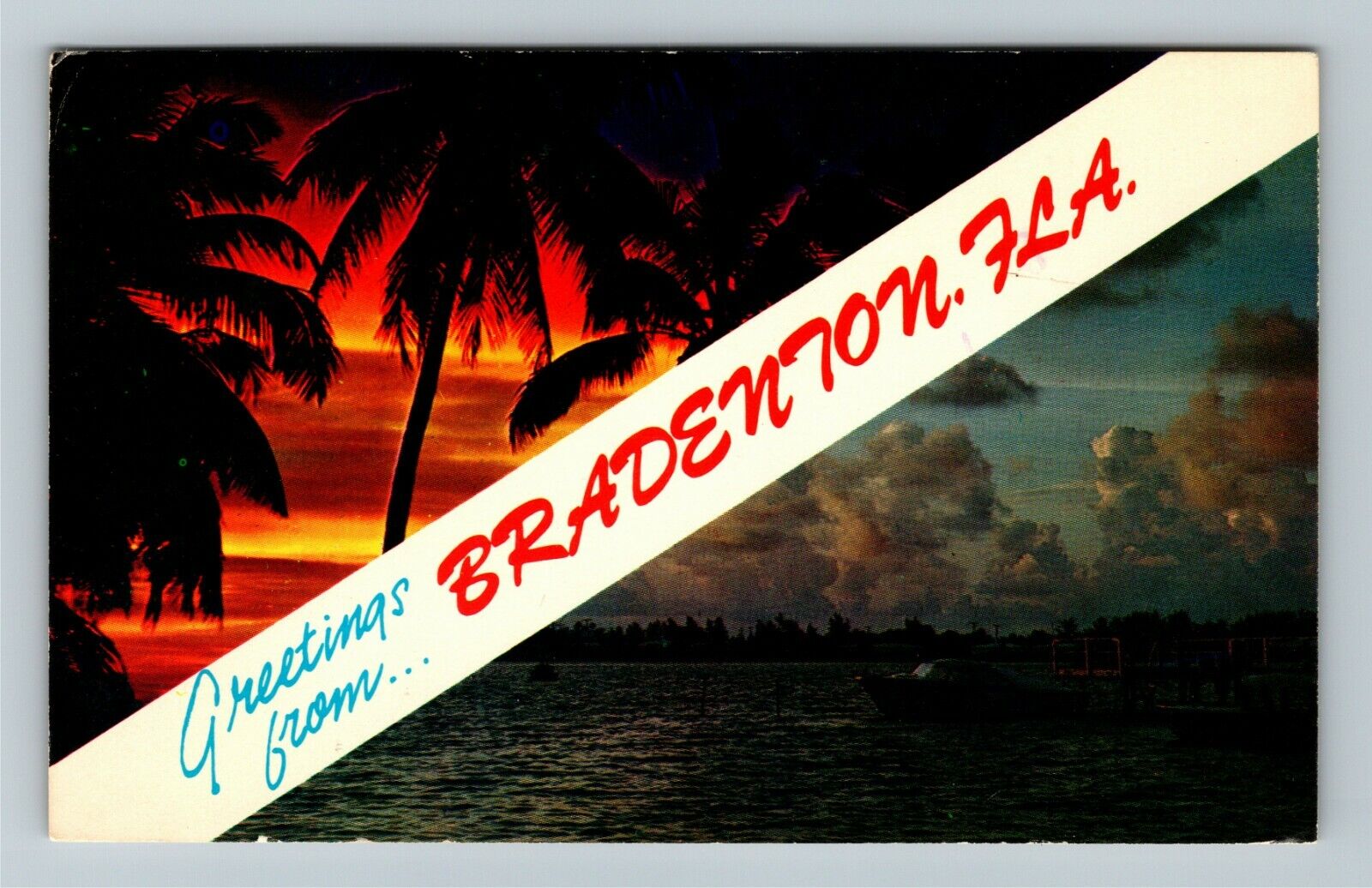 Bradenton FL-Florida Banner Greetings c1975 Vintage Souvenir Postcard