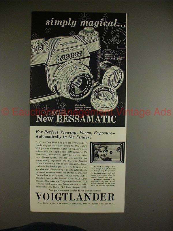 1959 Voigtlander Bessamatic Camera Ad - Simply Magical