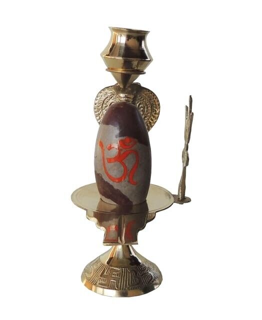 Brass Shivling for Home Pooja Temple Lord Shiva Lingam Sawan 4.7*3.1*6.7 inch