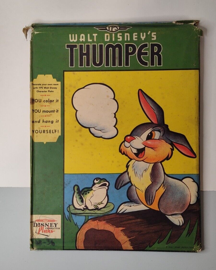WALT DISNEYS THUMPER YPS Youngs Town PLAK VINTAGE 1942  Uncolored Looks Nice