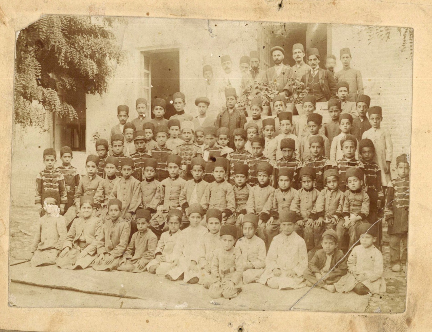 School Kids and their teachers, Tehran, Iran Photographer: unkownQajar, Persia
