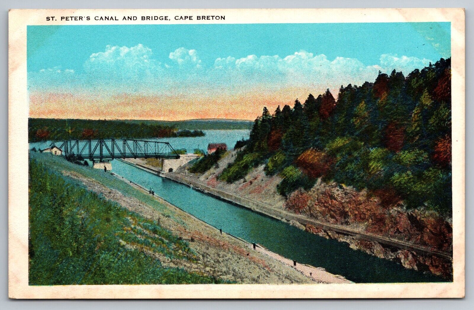 St Peter's Canal and Bridge. Cape Breton, Nova Scotia Postcard