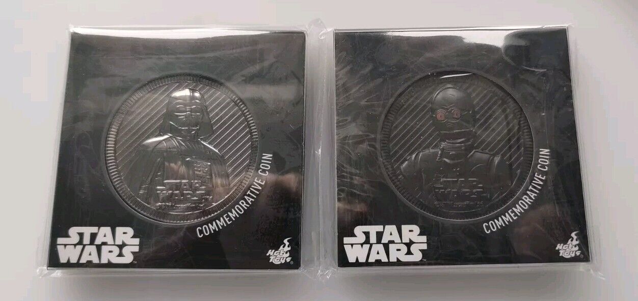 Hot Toys Star Wars Darth Vader  & 3PO Commemorative Coin Set Hong Kong Exclusive