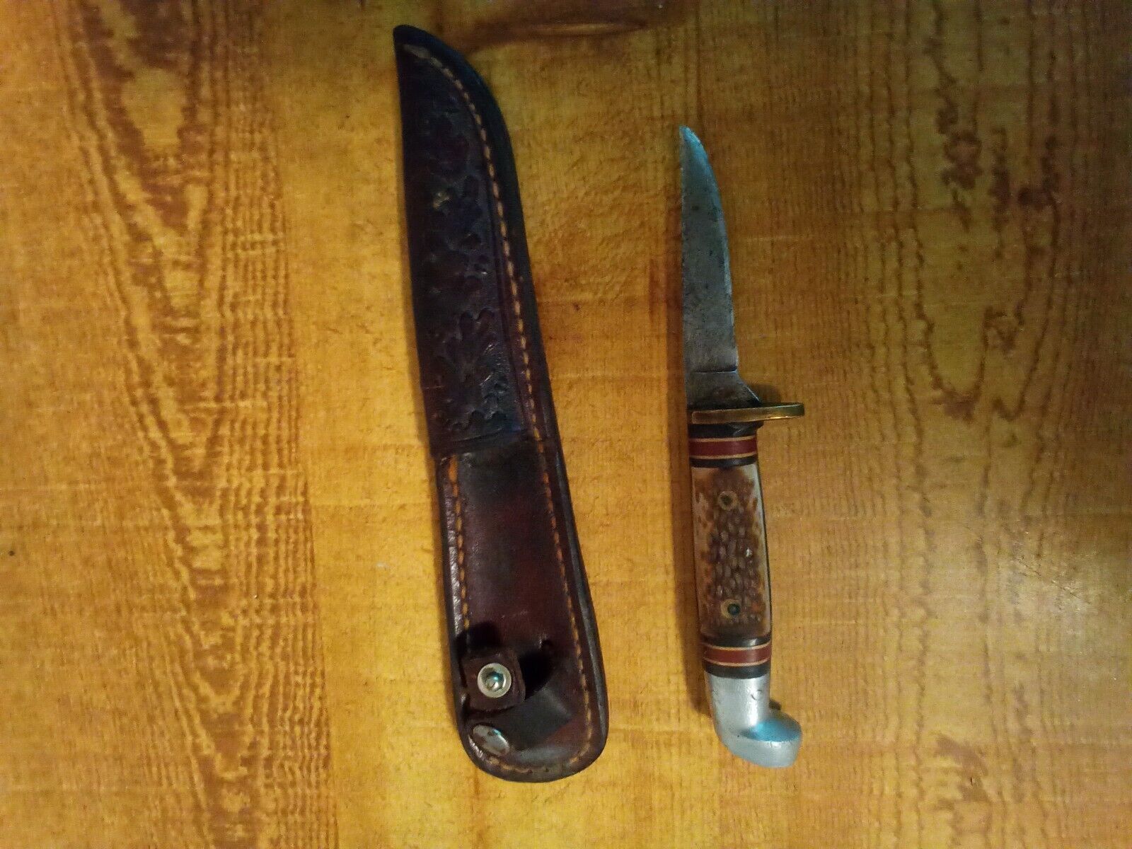 VINTAGE WESTERN CUTLERY U.S.A.FIXED BLADE KNIFE &  SHEATH