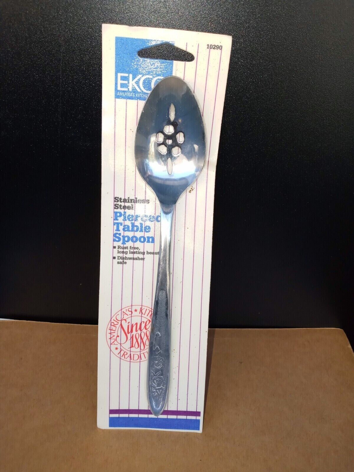 EKCO Pierced Table Spoon Vintage Stainless Steel  LOT OF 22 SPOONS 