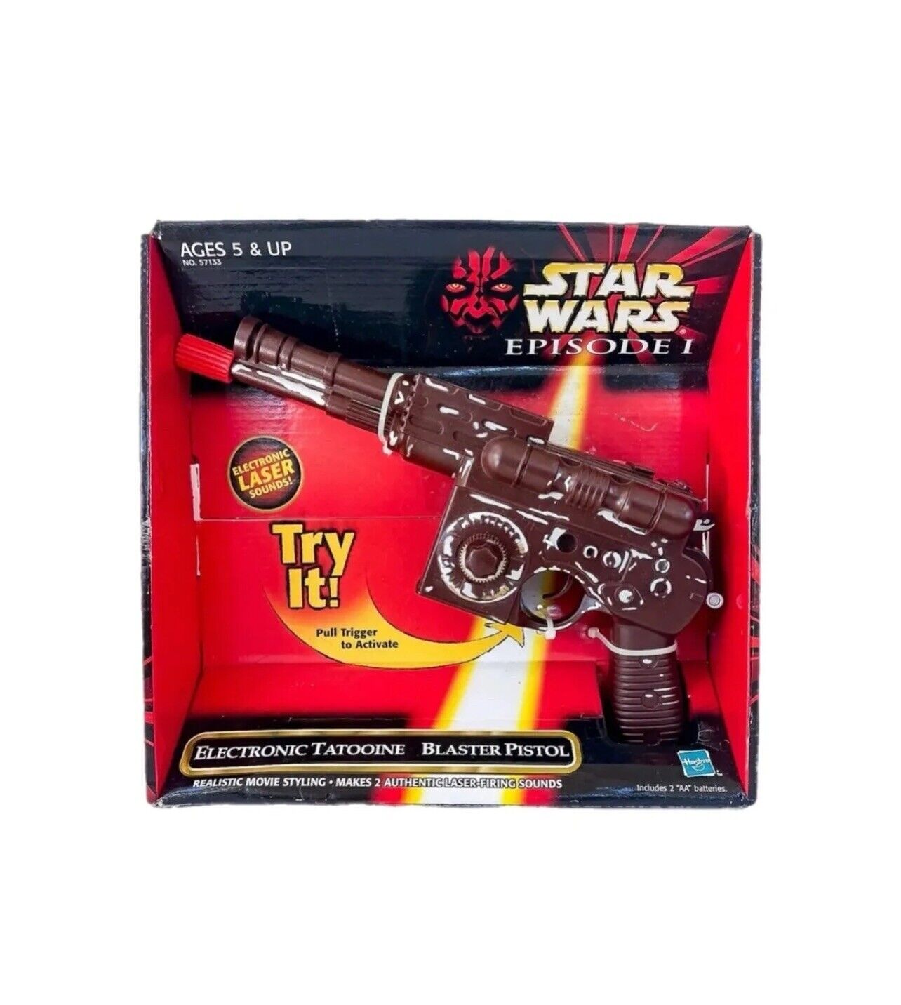 Vintage 1998 Star Wars Tatooine Blaster Pistol Electric Laser NIB