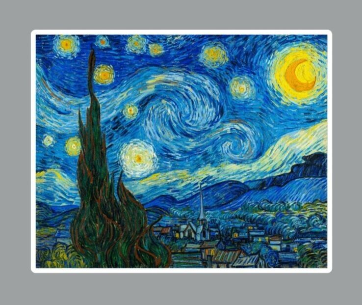 Vincent Van Gogh Starry Starry Night Die Cut Glossy Fridge Magnet