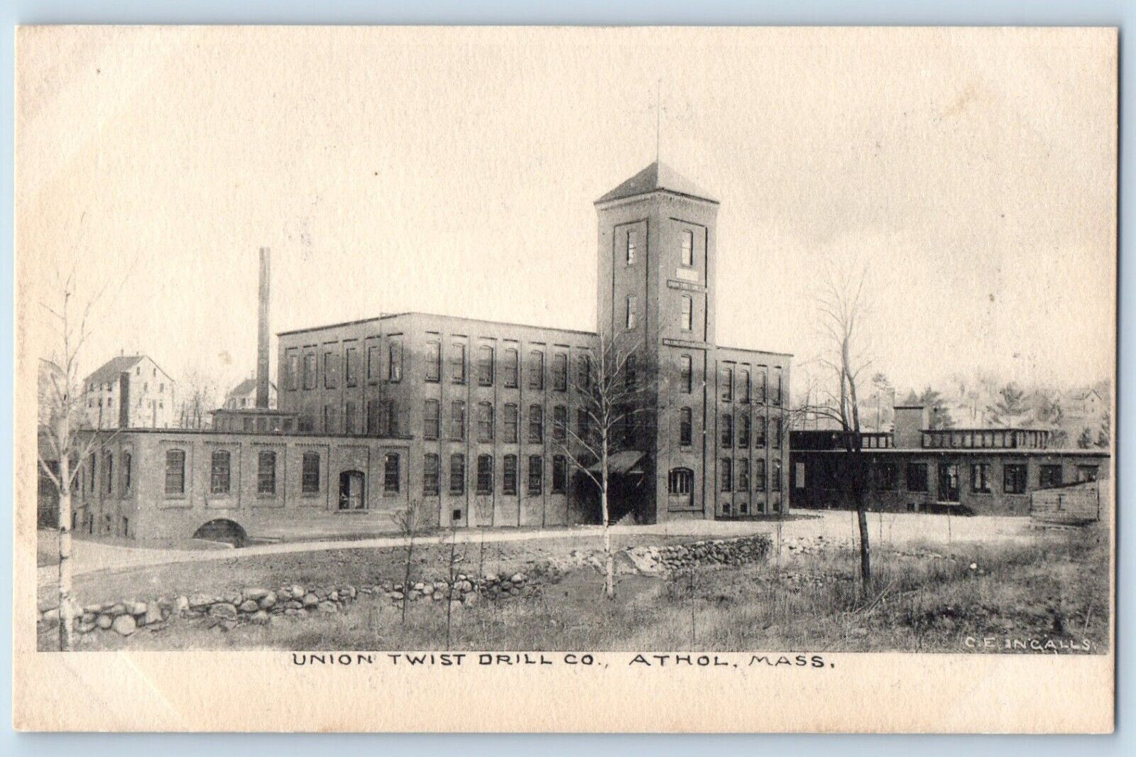 Athol Massachusetts Postcard Union Twist Drill Co Building 1905 Vintage Antique