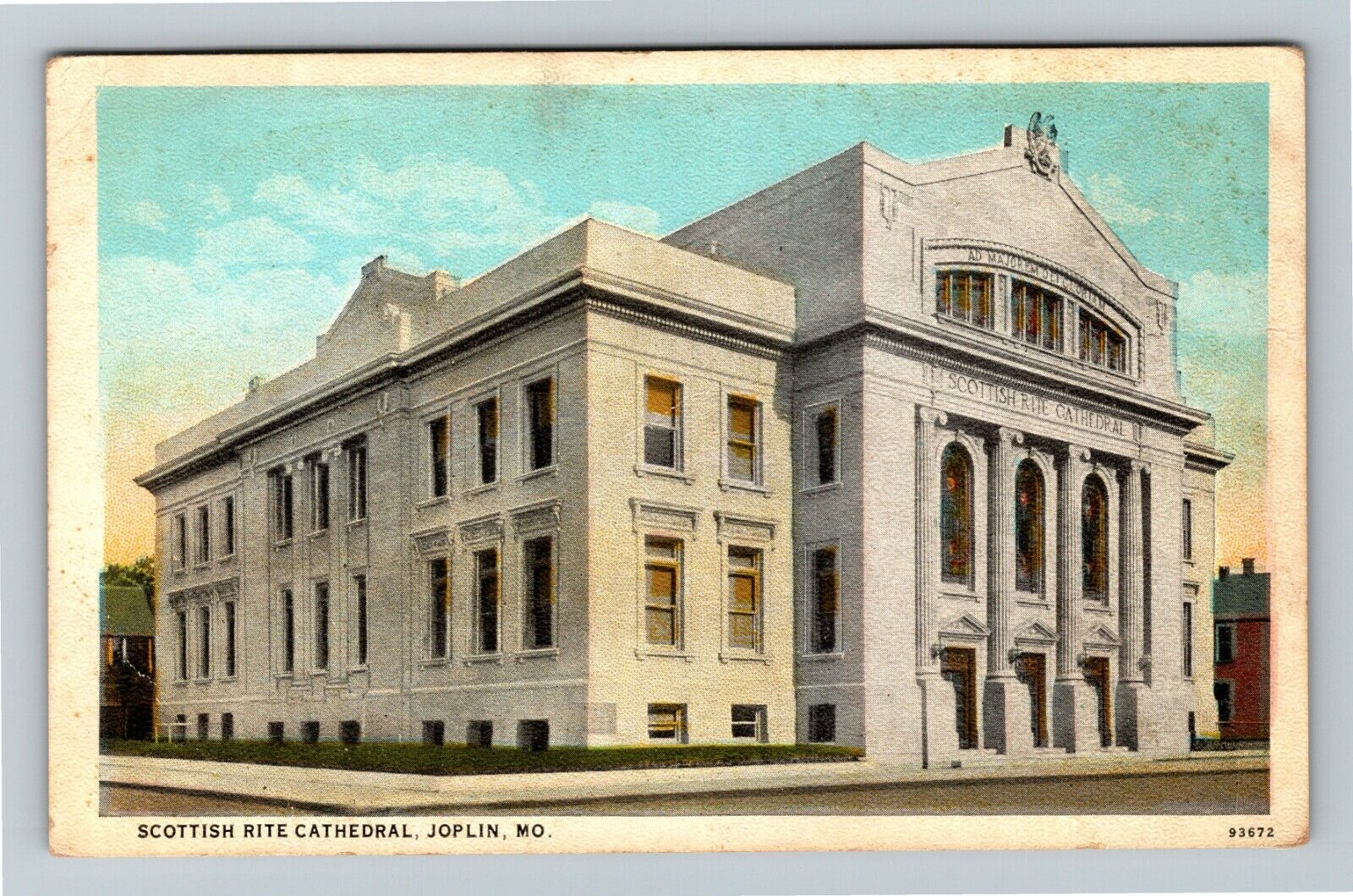 Joplin MO, Scottish Rite Cathedral, Masonic Missouri c1930 Vintage Postcard
