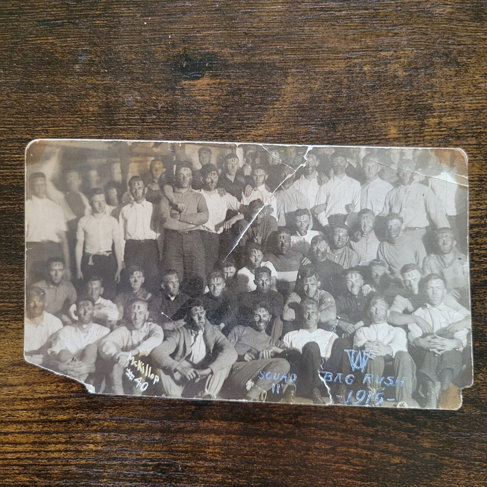 Students at University of Wisconsin Madison Bag Rush Squad 1915 Real Photo RPPC