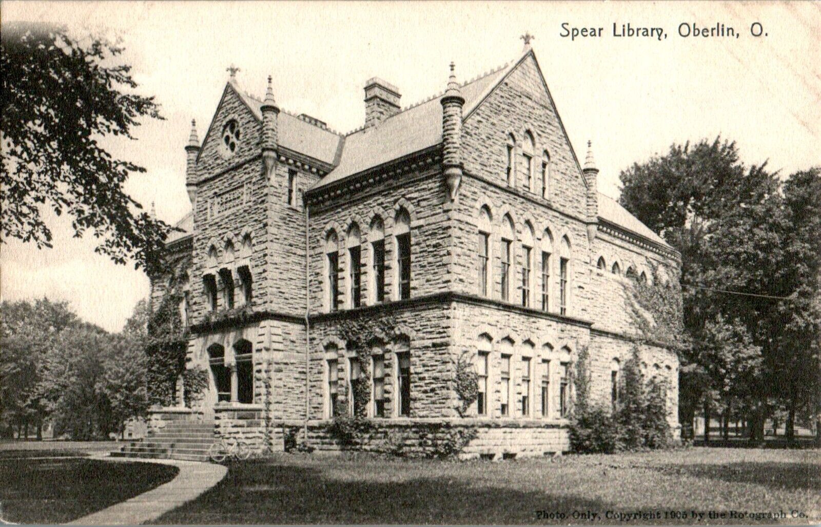 Spear Library, Oberlin, Ohio OH 1906 Rotograph Postcard
