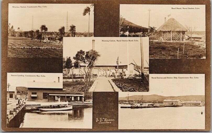 c1910s GUANTANAMO BAY, CUBA Real Photo RPPC Postcard 5 Naval Station Views