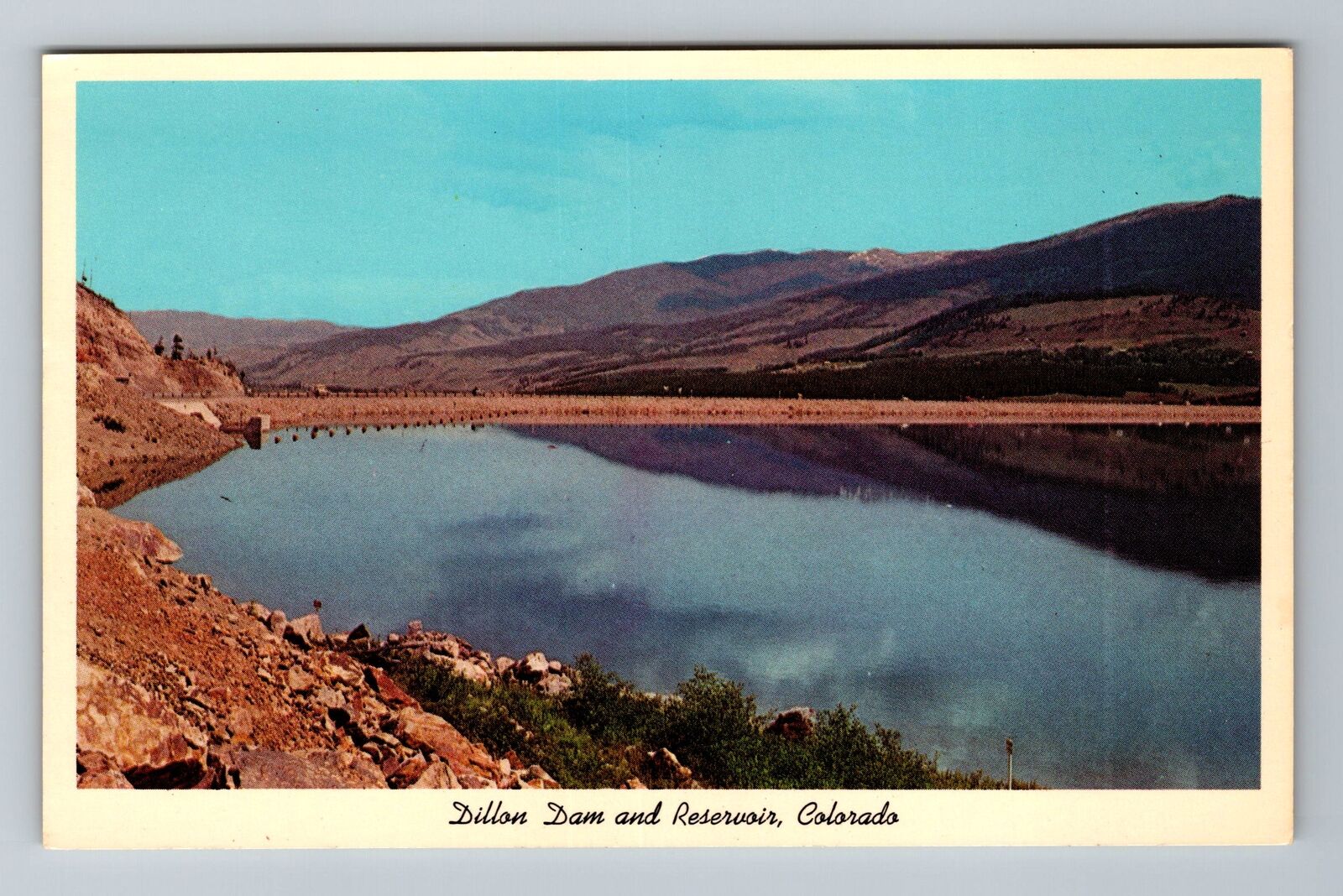 CO-Colorado, Dillon Dam And Reservoir Highway, Vintage Postcard