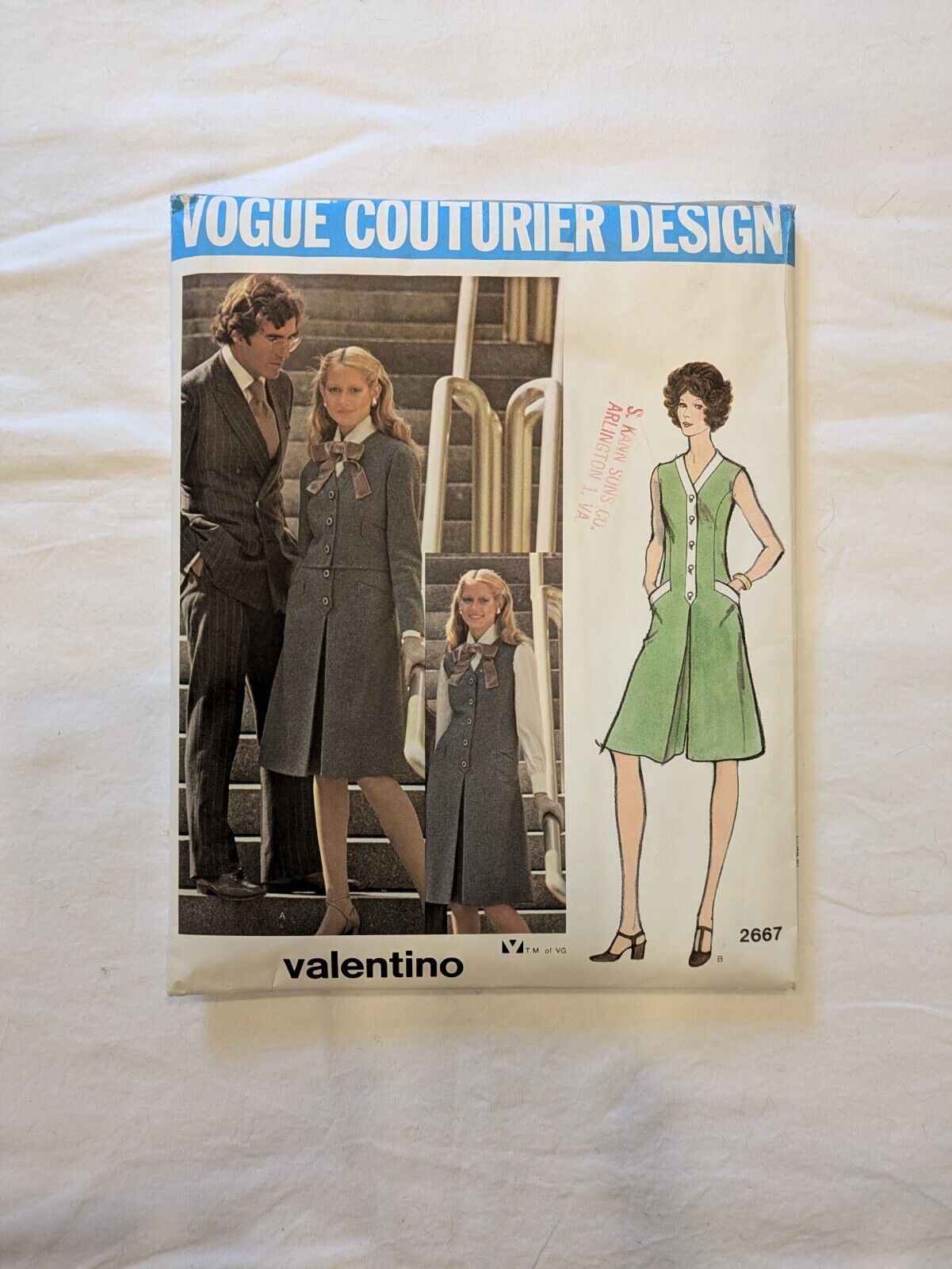 Vintage Vogue Valentino Couturier 2667 Pattern 1960s 1970s Knit Dress Uncut B36