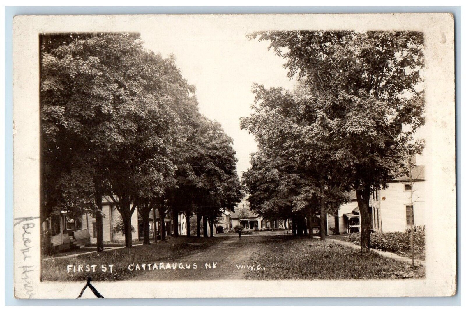 c1910's First Street Dirt Road Cattaraugus New York NY RPPC Photo Postcard