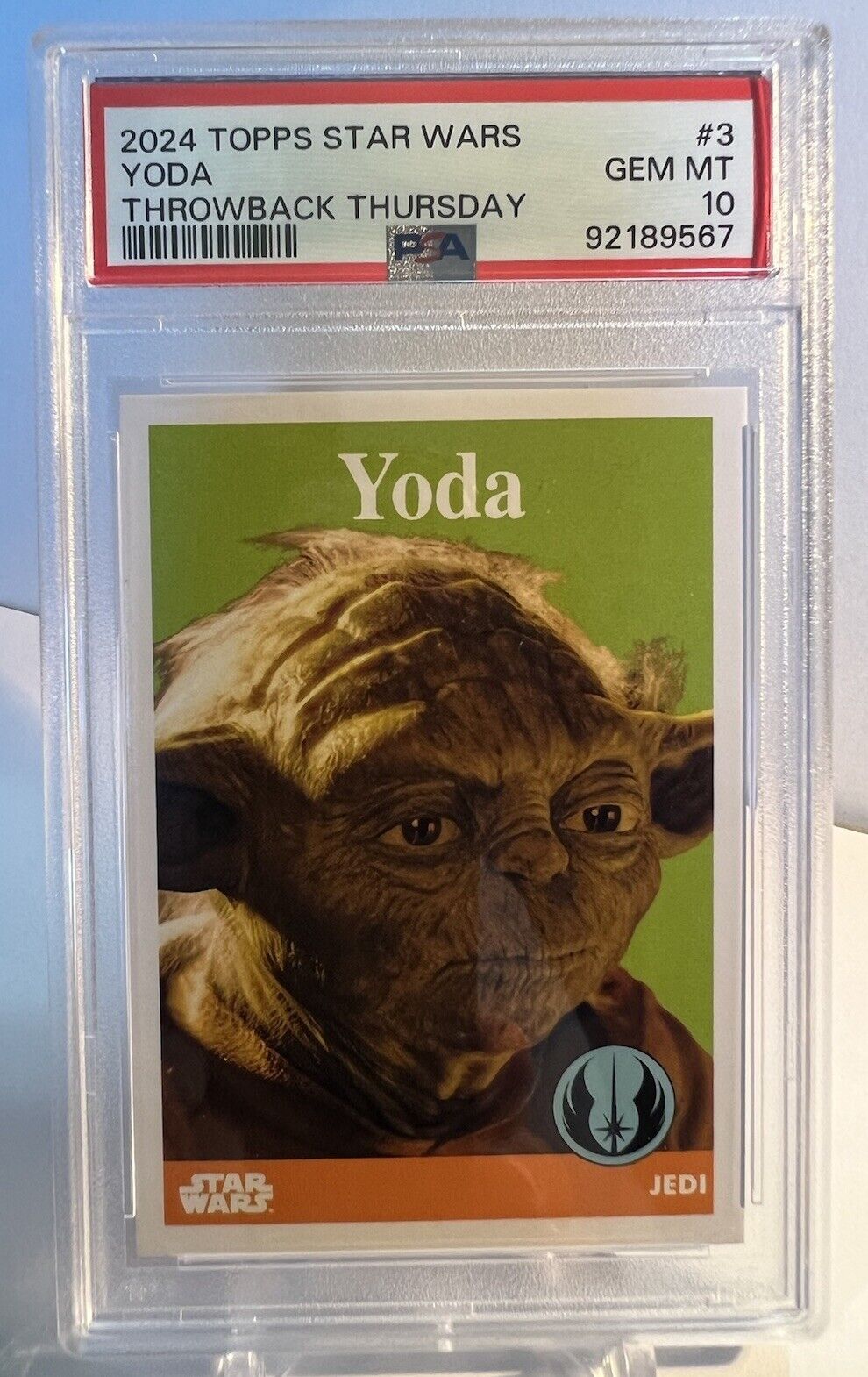 Yoda 2024 Topps Throwback Thursday Star Wars #3 PSA 10 GEM MINT