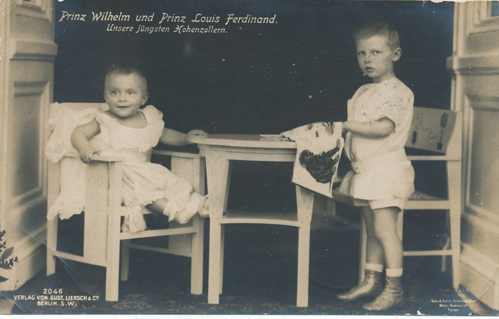 Prinz Wilhelm Und Prinz Louis Ferdinand Real Photo Postcard rppc - 1908