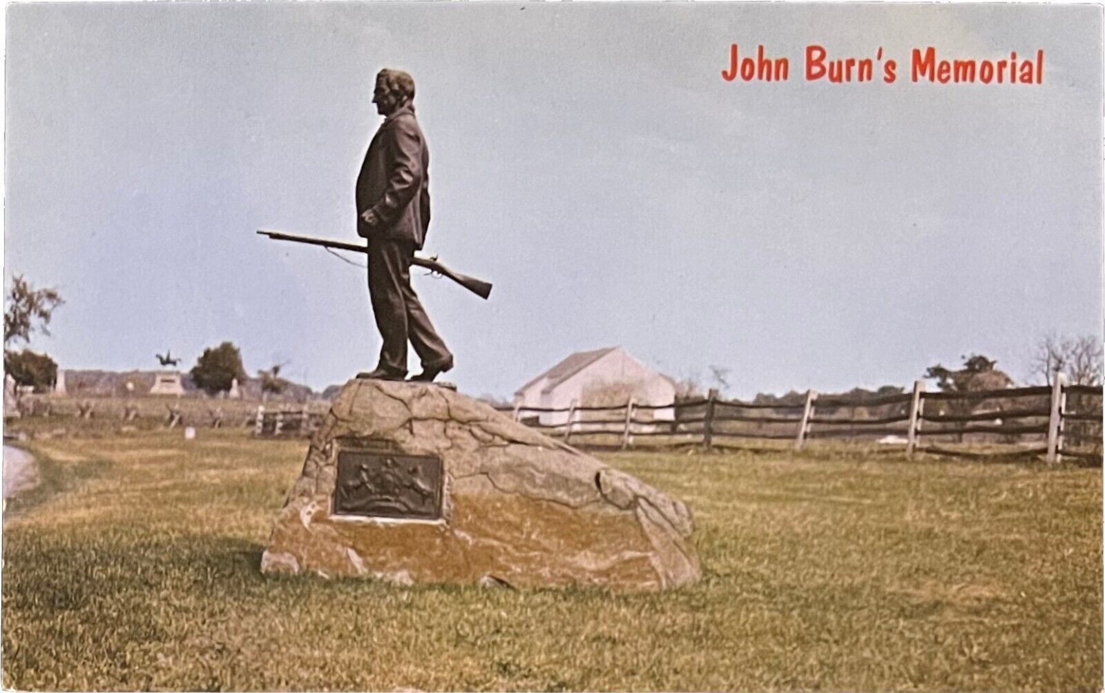 John Burn's Memorial, Gettysburg, Pennsylvania, vintage post card