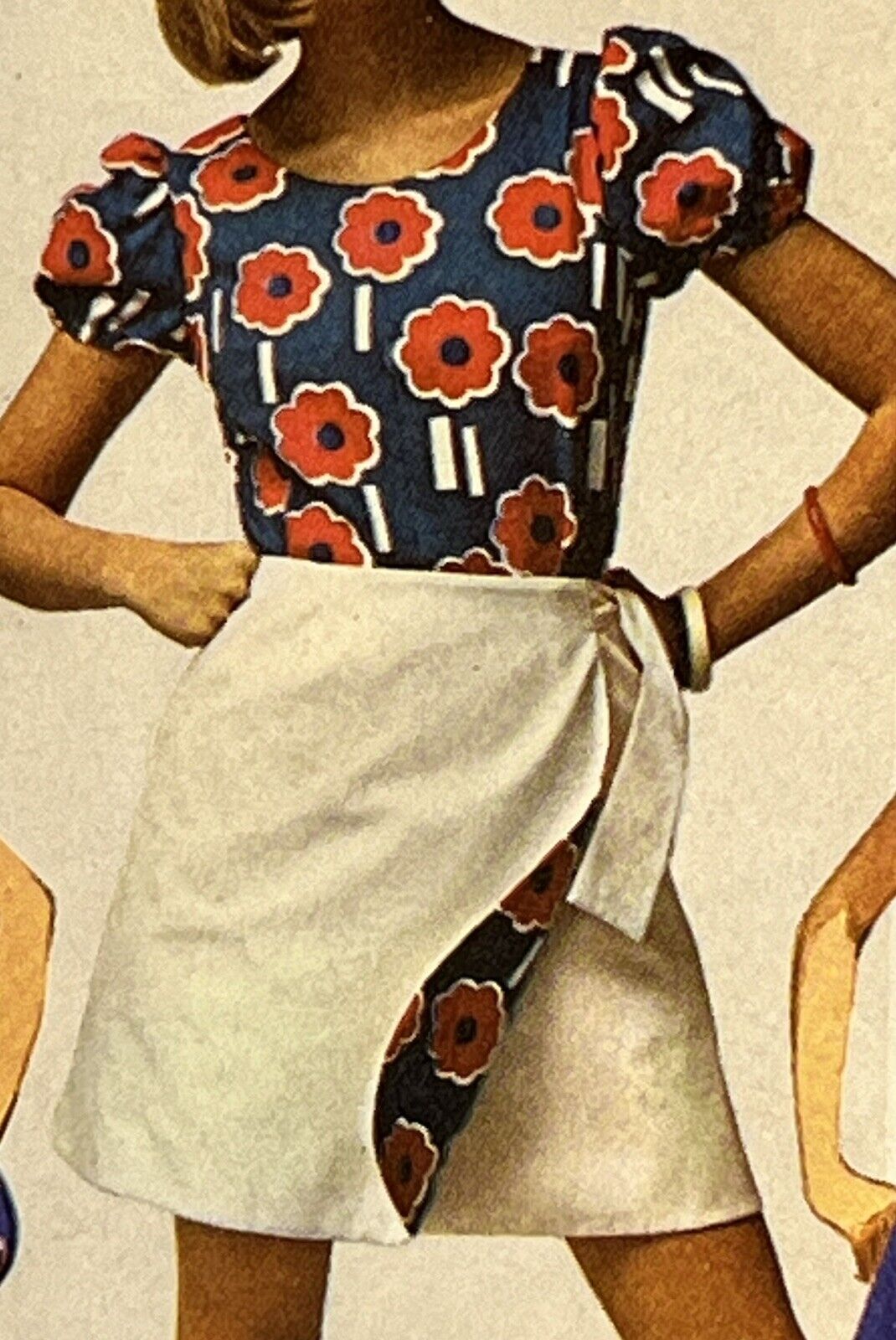 1968 Vintage Simplicity Pattern 8063 Bloomer Playsuit + Mini Wrap Skirt Sz 8 UC