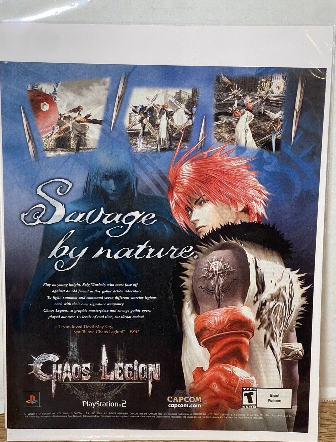 Chaos Legion - Capcom - Vintage Gaming Print Ad / Poster / Wall Art - CLEAN B