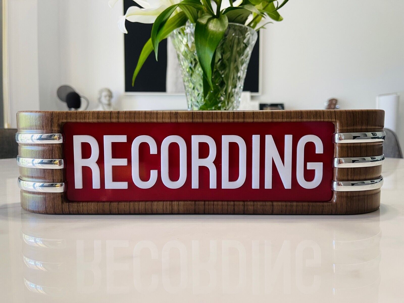 Recording light up sign old vintage RCA style red white lettering NEW PRODUCT