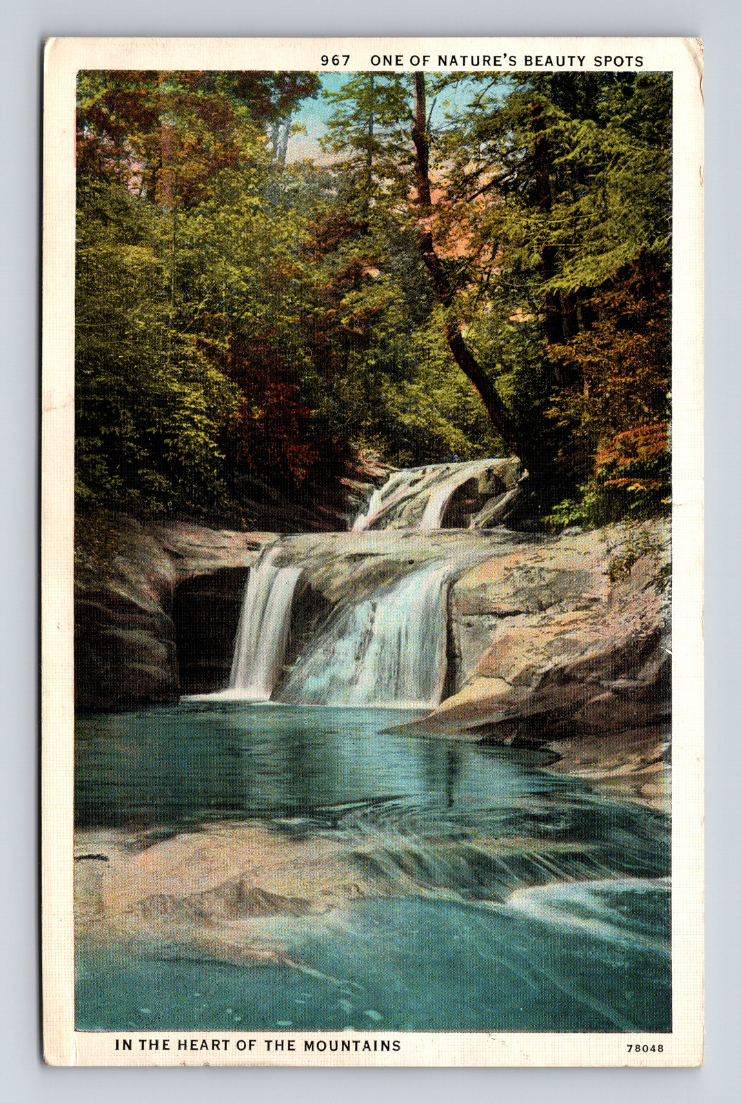 Postcard Bottomless Pools Heart of Blue Ridge Mountains NC North Carolina