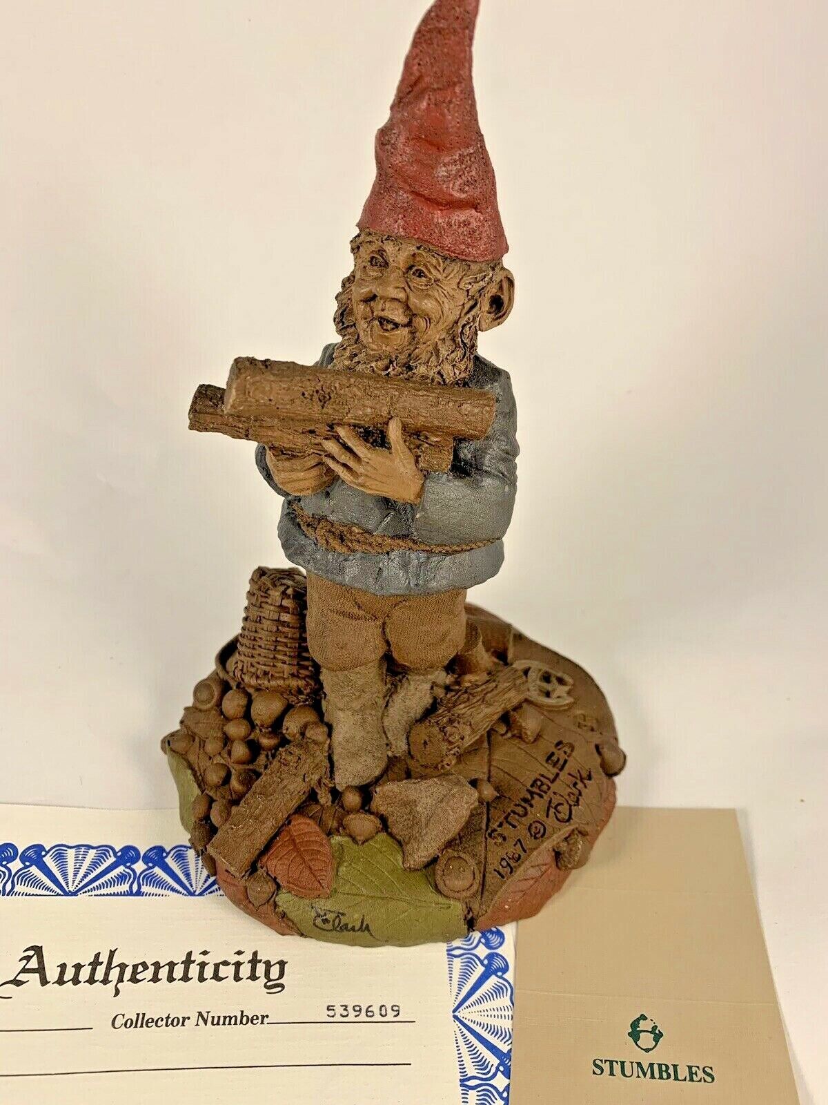 Stumbles 1987 Tom Clark Gnome Figurine 1188 COA & Story       