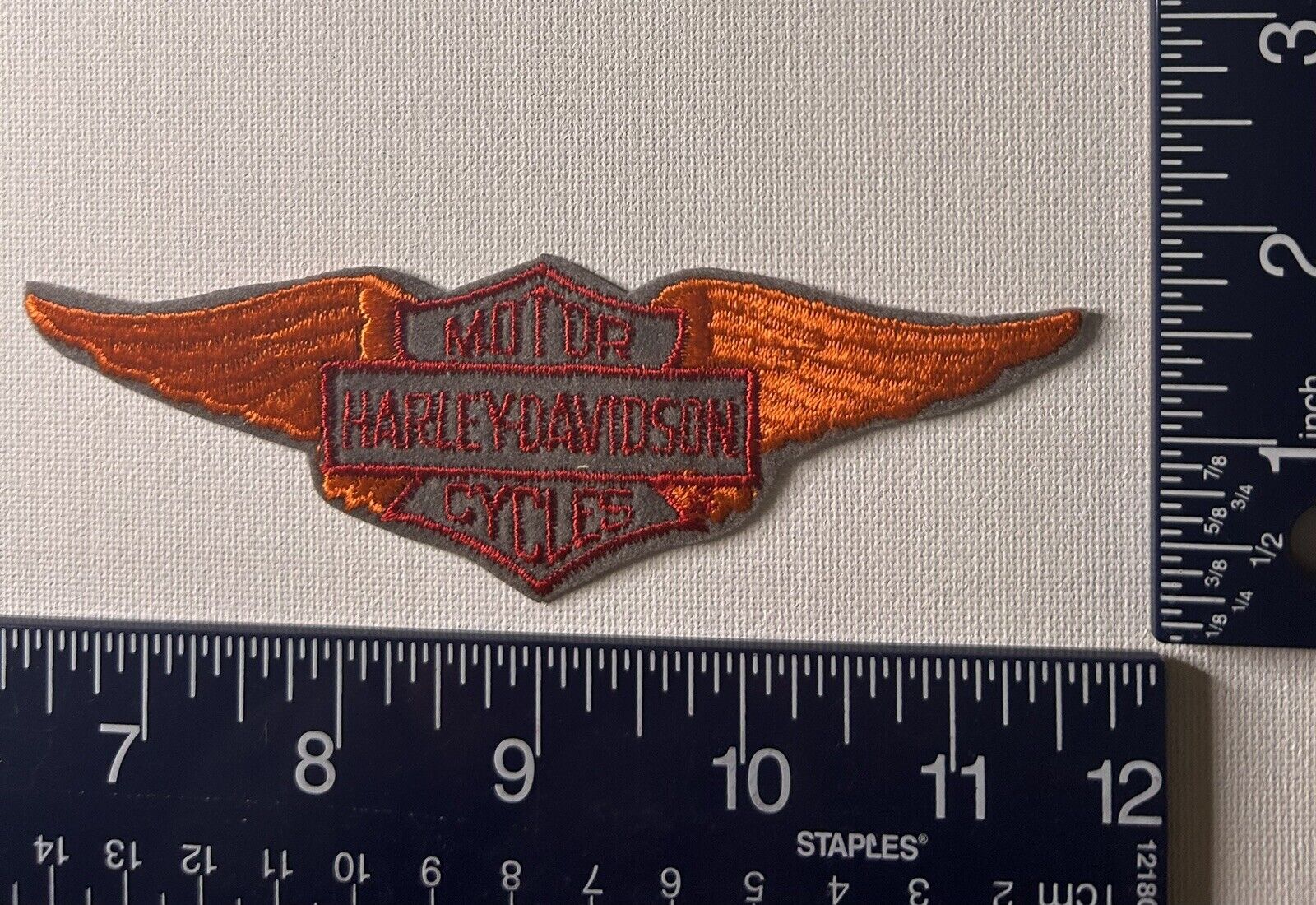 Authentic Vintage Harley-Davidson Patches / Emblems Rare Orange Wings And Shield
