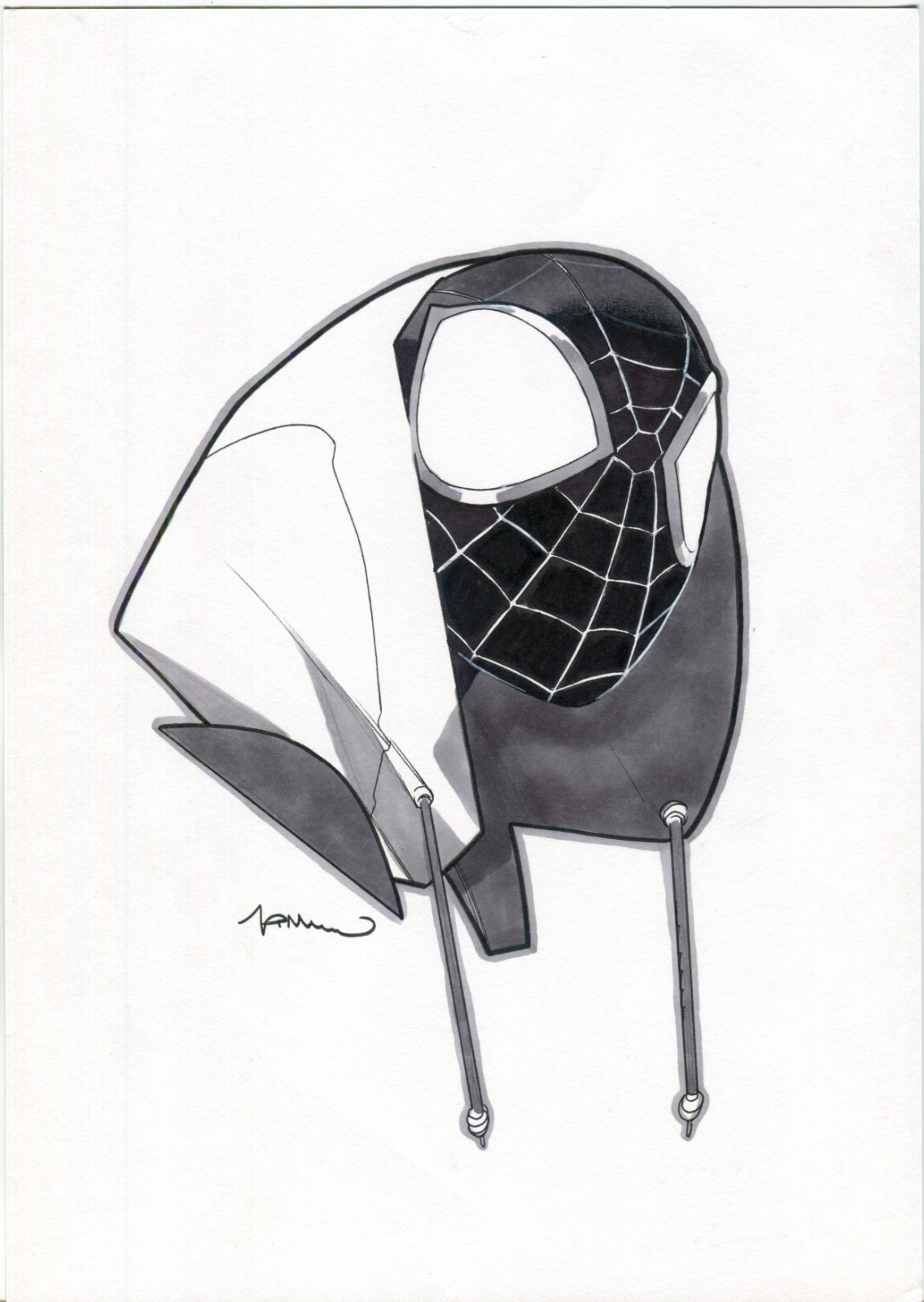 MILES MORALES as SPIDER-MAN - Marvel Original Art by SIMONE DI MEO - 9\'\' x 12\'\' 