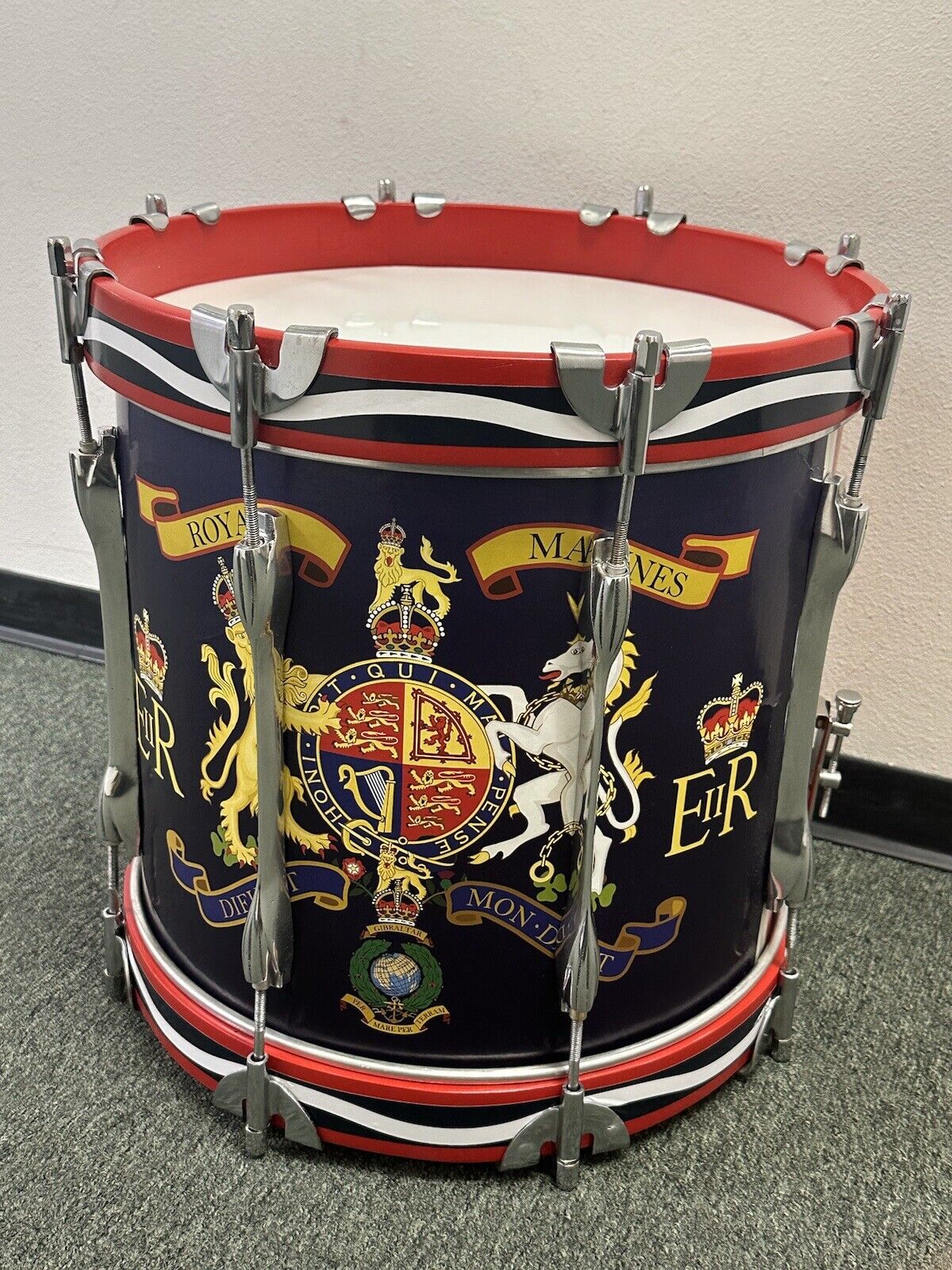 Full size British Royal Marines drum replica