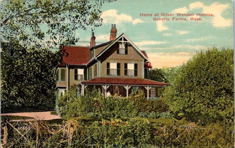 Postcard Home of Oliver Wendall Holmes Beverly Farms Massachusetts 1915     5307