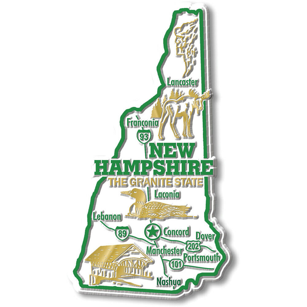 New Hampshire Giant State Magnet by Classic Magnets, 2.7\