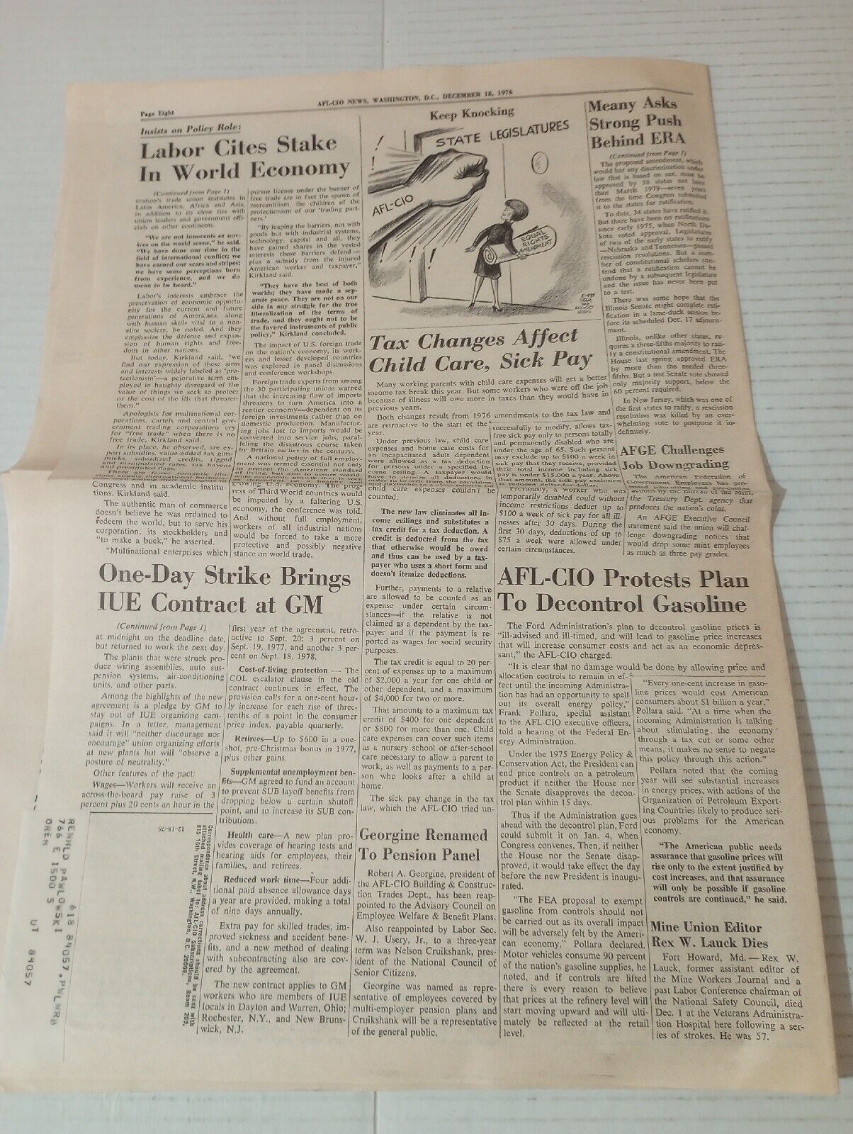 AFL-CIO News December 18 1976
