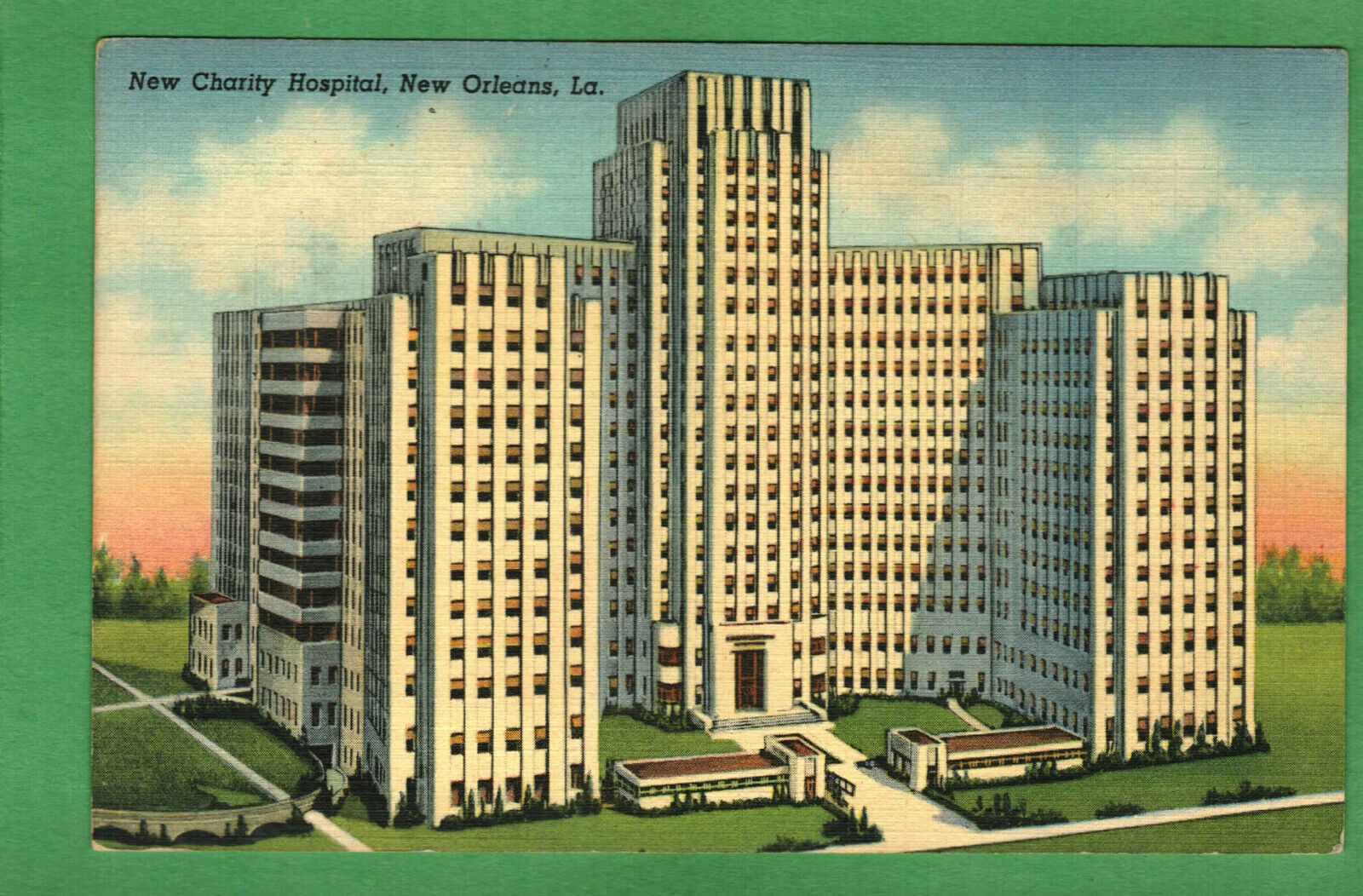 Postcard New Charity Hospital New Orleans Louisiana LA Posted 1946