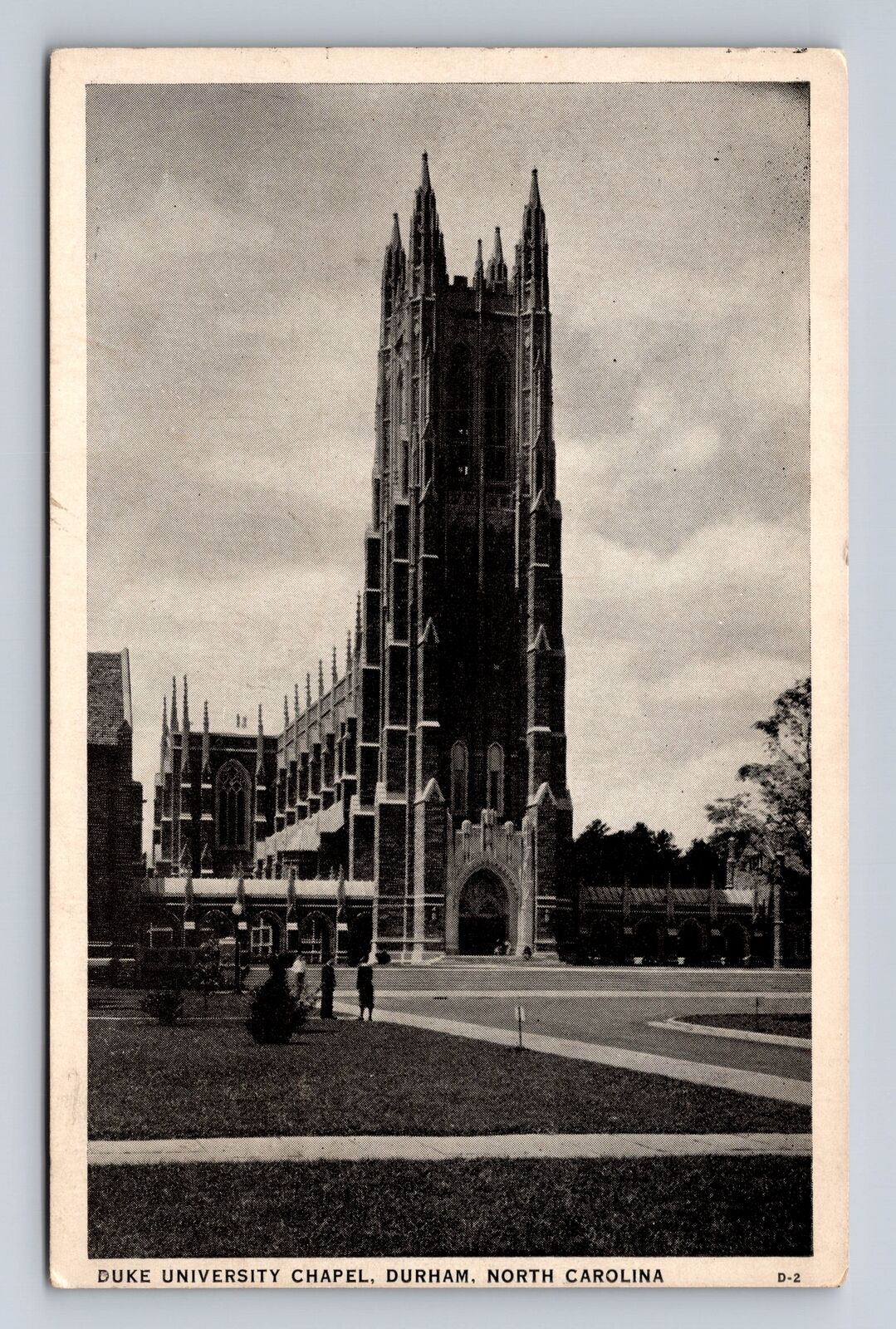Durham NC-North Carolina, Duke University Chapel, Vintage c1939 Postcard