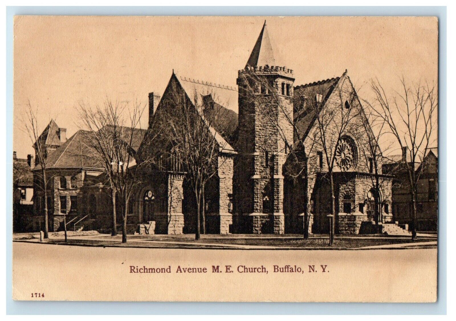 1908 Richmond Avenue M.E. Church Buffalo New York NY Posted Antique Postcard