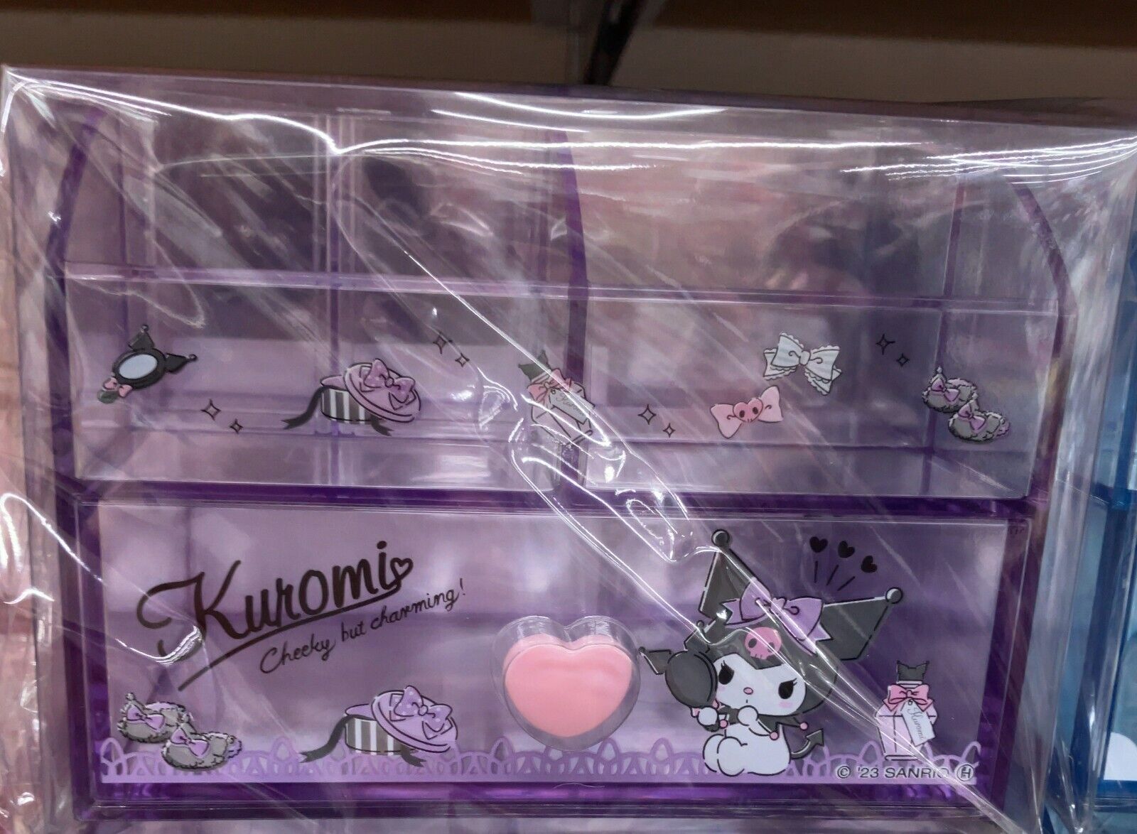 Sanrio Character Kuromi Cosmetic Case Storage Box H100×W140×D90mm New Japan
