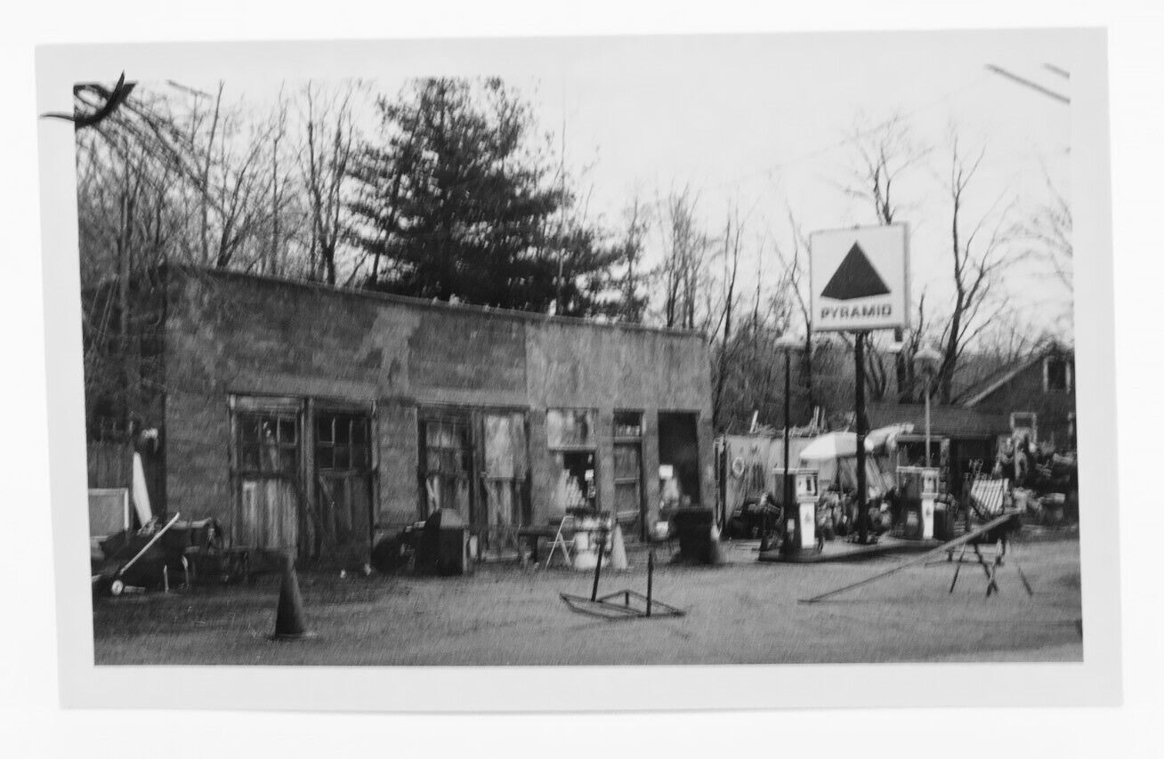 Postcard NJ  Pyramid Gas Filling Station Sign Road View Rockaway New Jersey