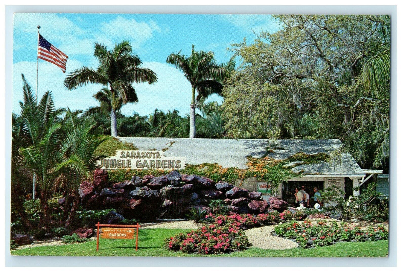 c1950s Main Building, Sarasota Jungle Gardens, Sarasota, Florida FL Postcard