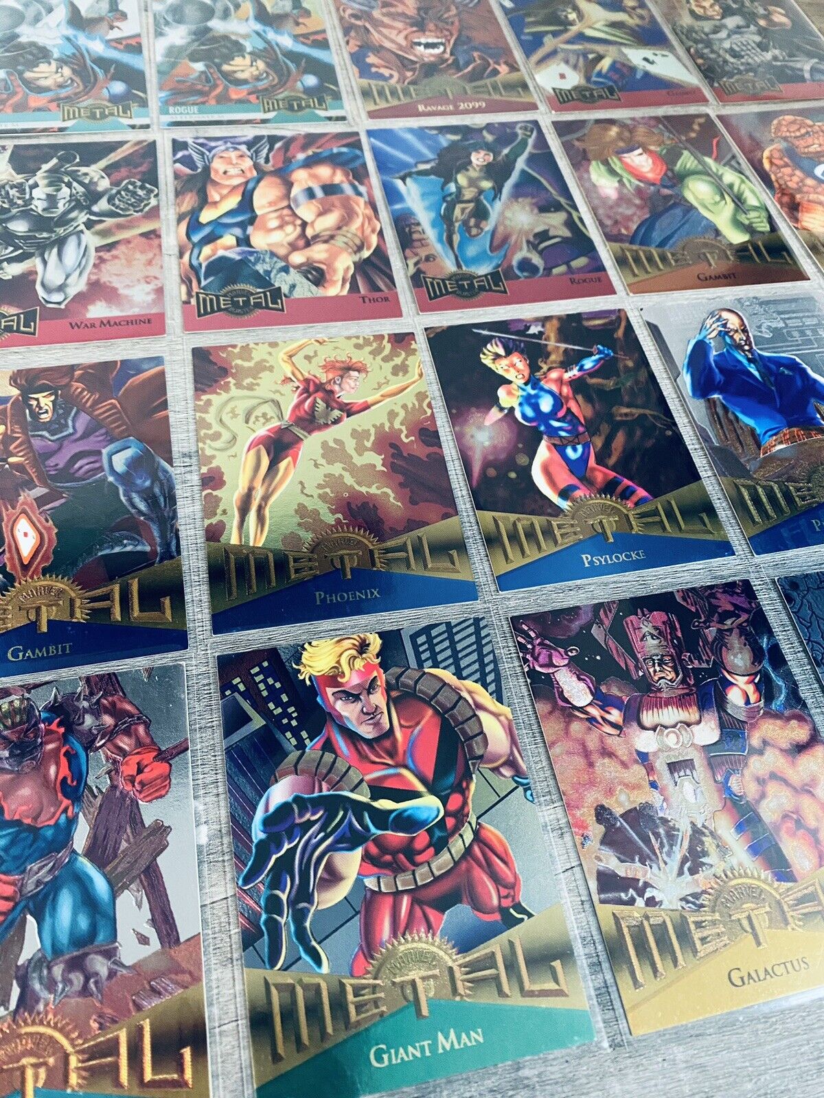 Lot Of 19 Vintage 1995 Assorted Fleer Marvel Metal Cards 