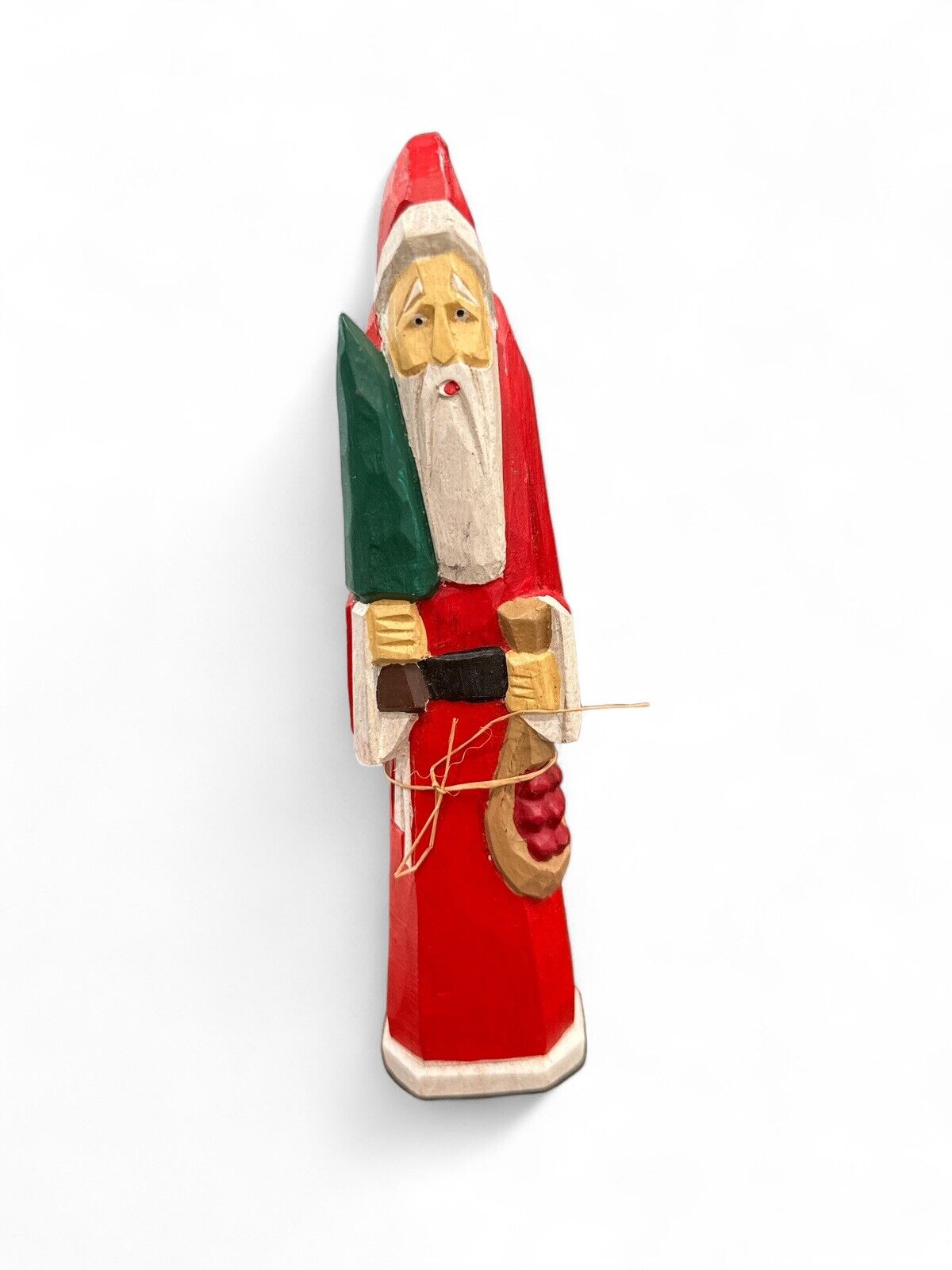 Skinny Wooden Santa Christmas Holiday Decor Decoration Figure Lightweight