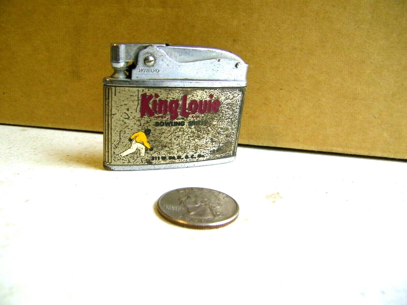 1950's KING LOUIE BOWLING SHIRTS advertising cigarette lighter KANSAS CITY MO.