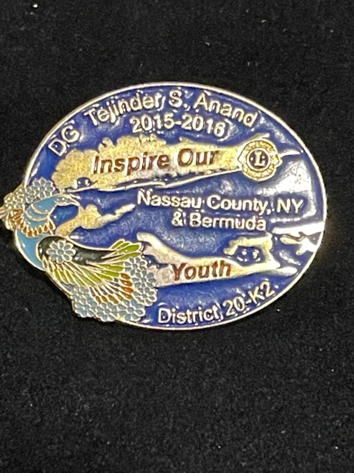 Vintage Lions Club District 20-K2 Nassau County, NY & Bermuda Pin with Gift Box