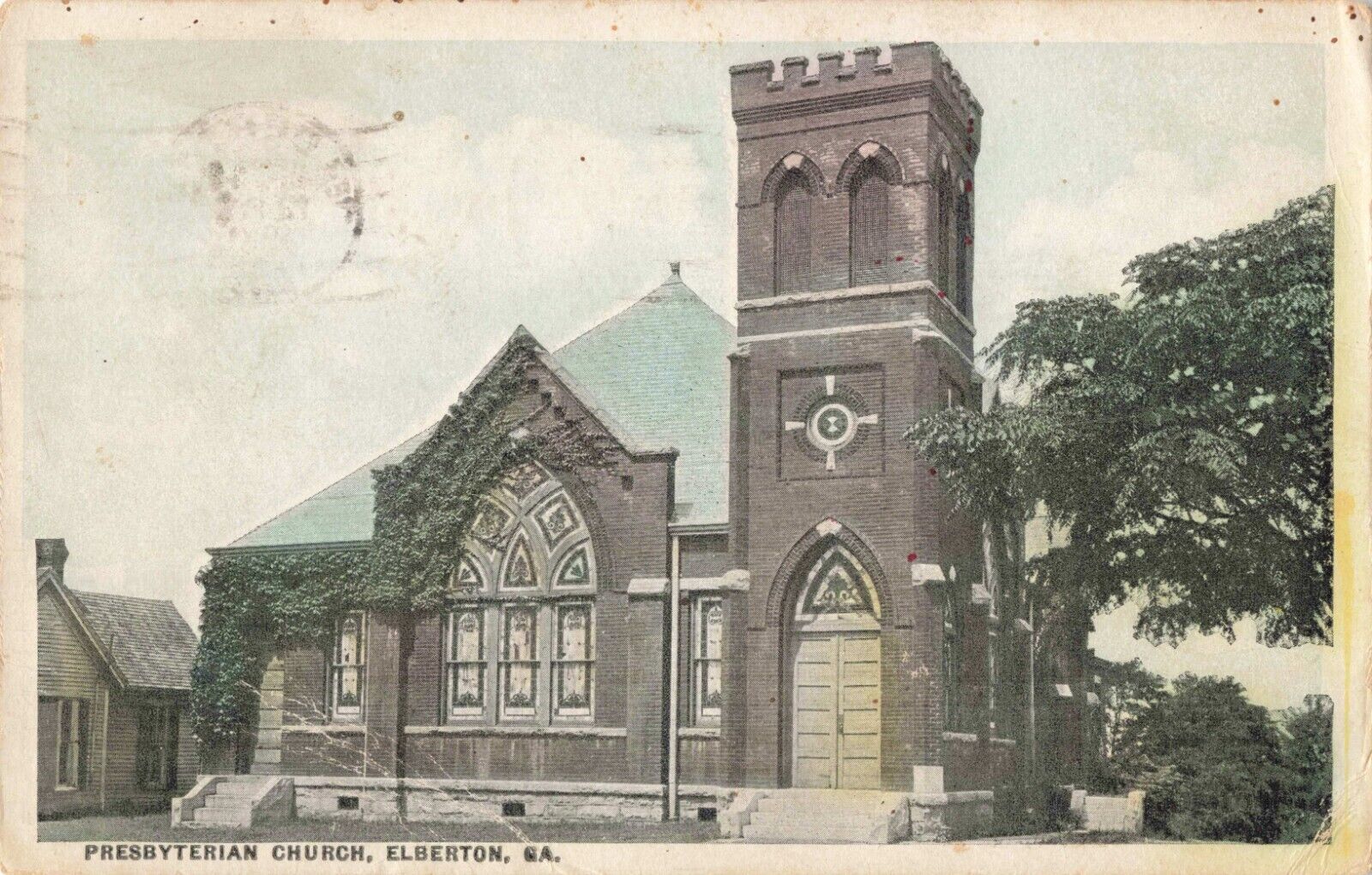 Presbyterian Church Elberton Georgia GA 1921 Postcard