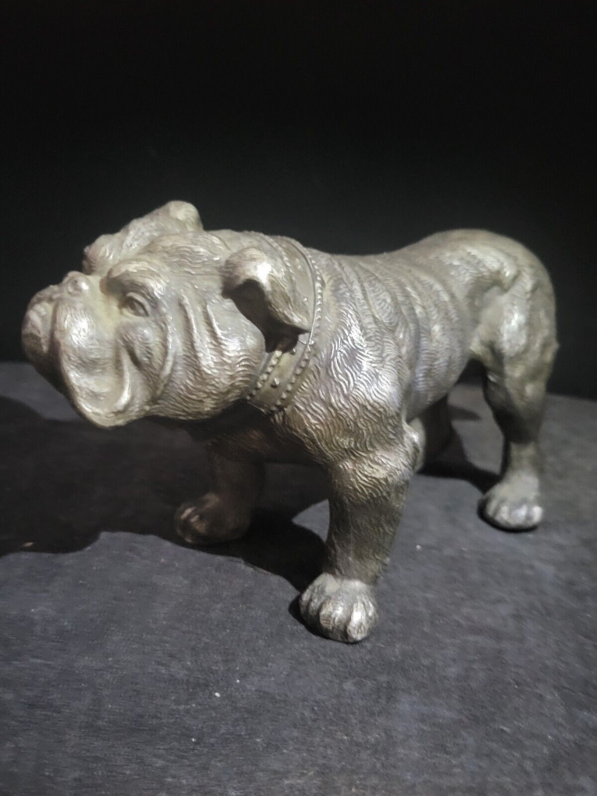 English Bulldog Sculpture Cold Painted Bronze Franz Xavier Bergmann Vienna Vtg@R