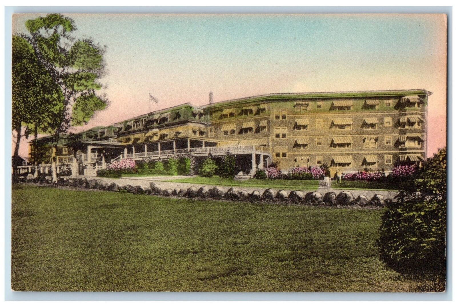 c1910's The Lookout Hotel & Restaurant Building Ogunquit Maine Vintage Postcard