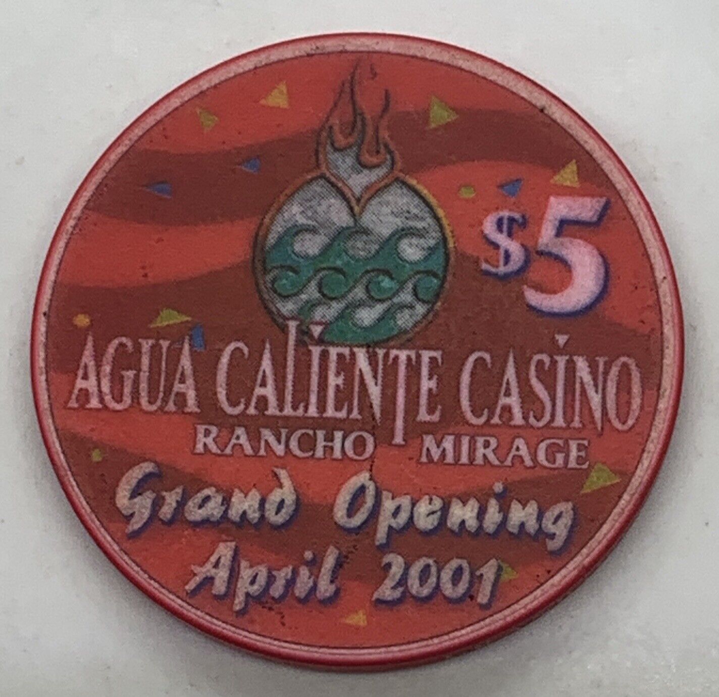 Agua Caliente (Rancho Mirage) CA $5 Casino Chip Grand Opening April 2001