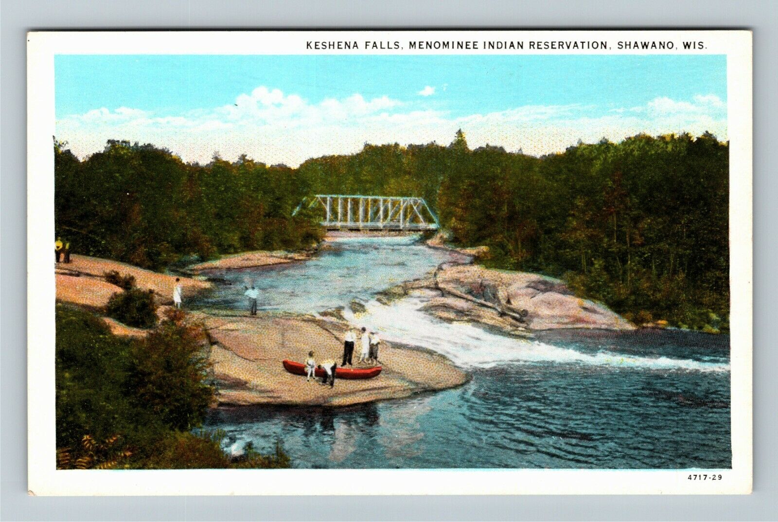 Shawano WI-Wisconsin, Keshena Falls, Menominee Reservation, Vintage Postcard