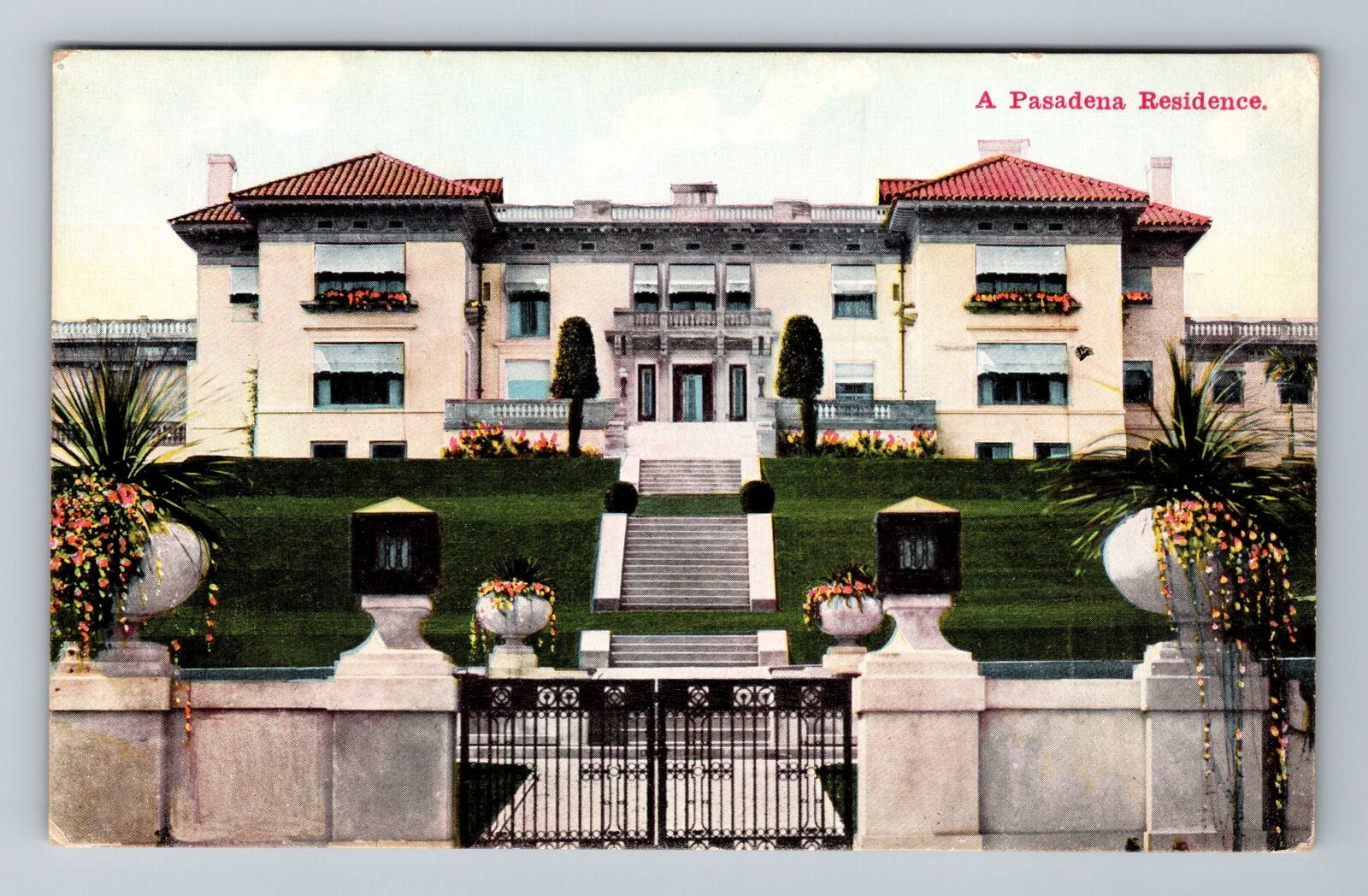 Pasadena CA-California, Exterior Residence, Vintage Postcard